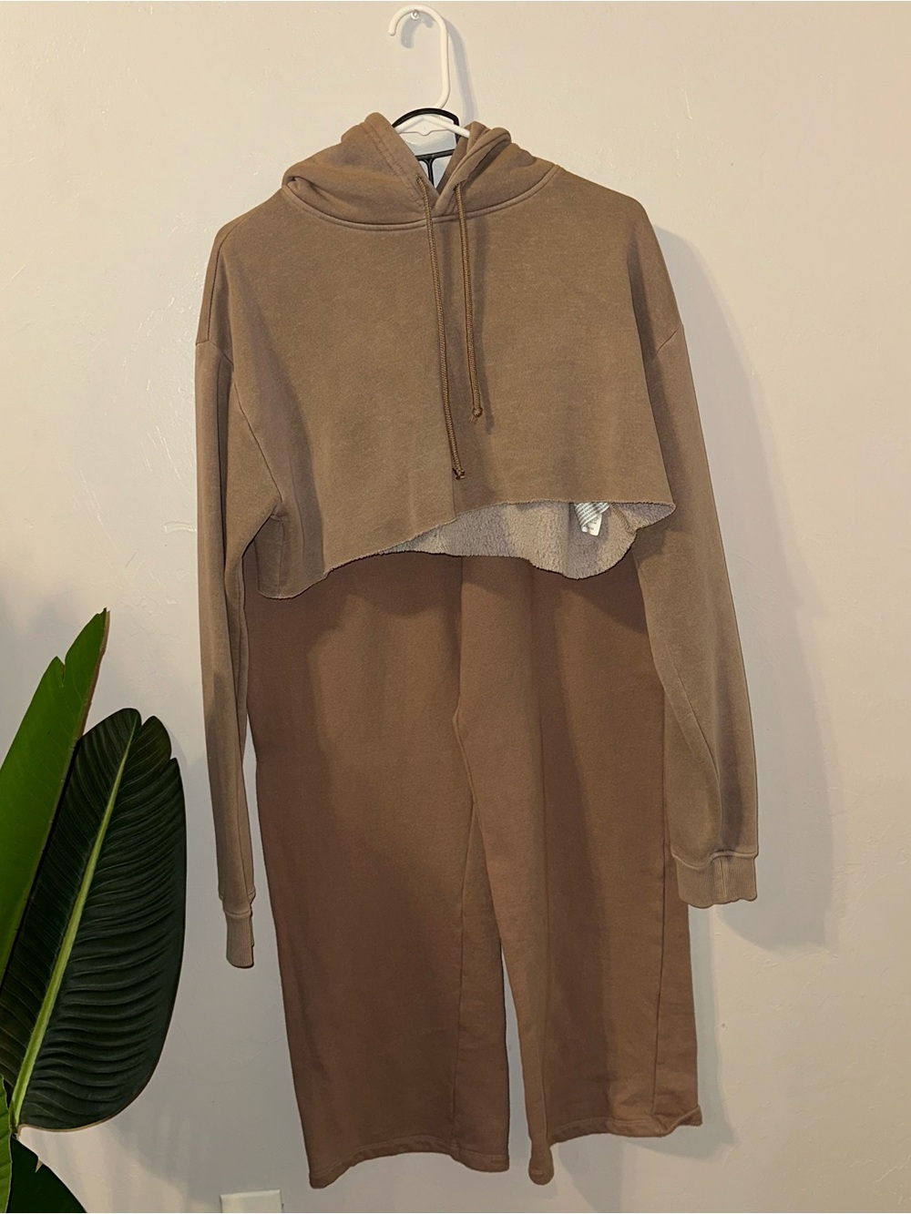 Two Piece Cropped Top Hoodie and Sweats